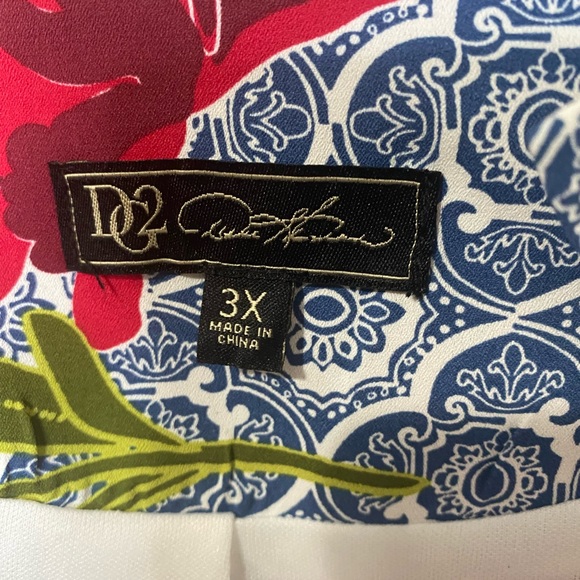 DG2 x DIANE GILMAN Blue Rose Floral Lightweight Zipper Jacket 3X - Picture 11 of 11